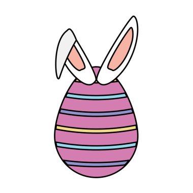 tavşan kulakları ile mutlu Paskalya yortusu yumurta