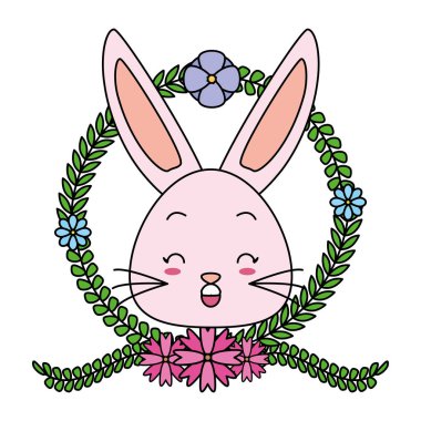 Sevimli tavşan suratlı çizgi film