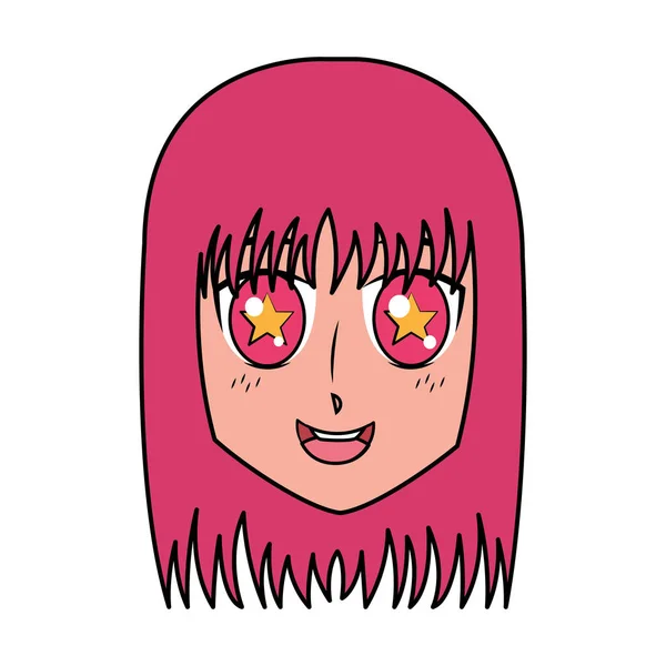 Обличчя дівчина аніме манга комікс — стоковий вектор