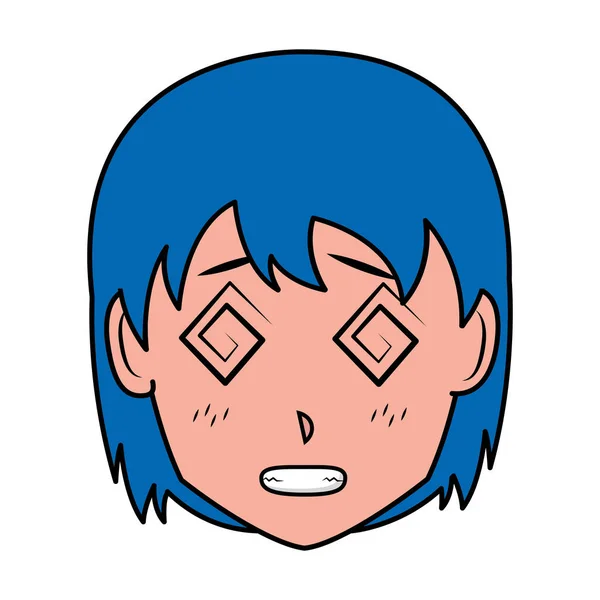 Обличчя дівчина аніме манга комікс — стоковий вектор