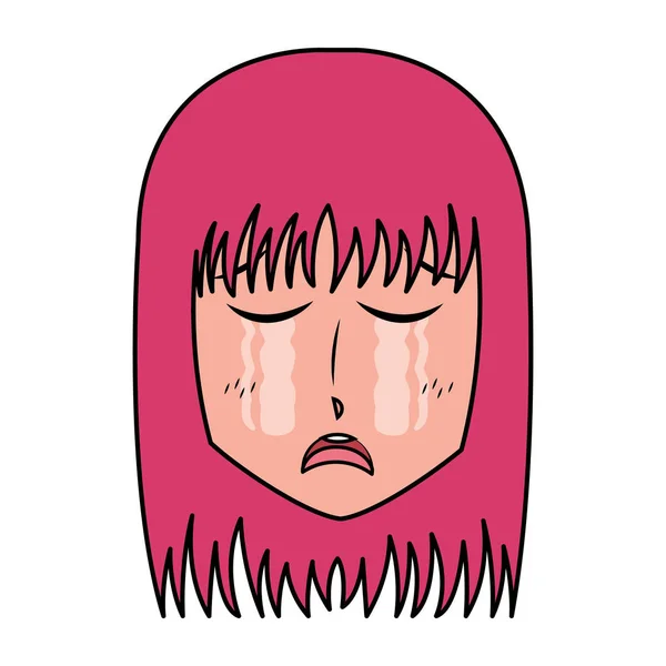 Face girl anime manga comic — Stock Vector