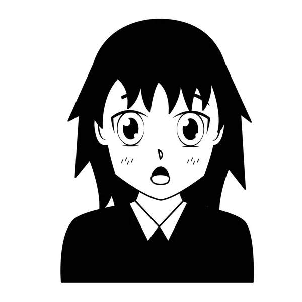 Anime chica manga retrato carácter — Archivo Imágenes Vectoriales