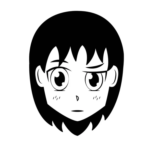 Cara chica anime manga comic — Archivo Imágenes Vectoriales