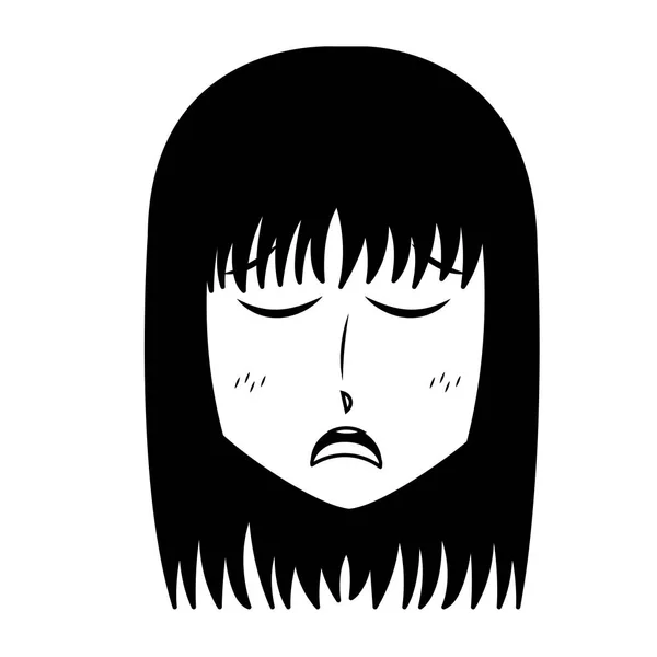 Yüz kız anime manga çizgi — Stok Vektör
