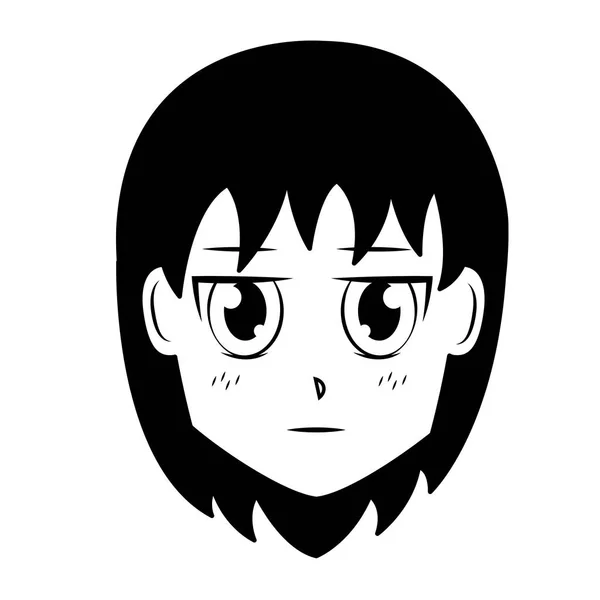 Face lány anime manga képregény — Stock Vector