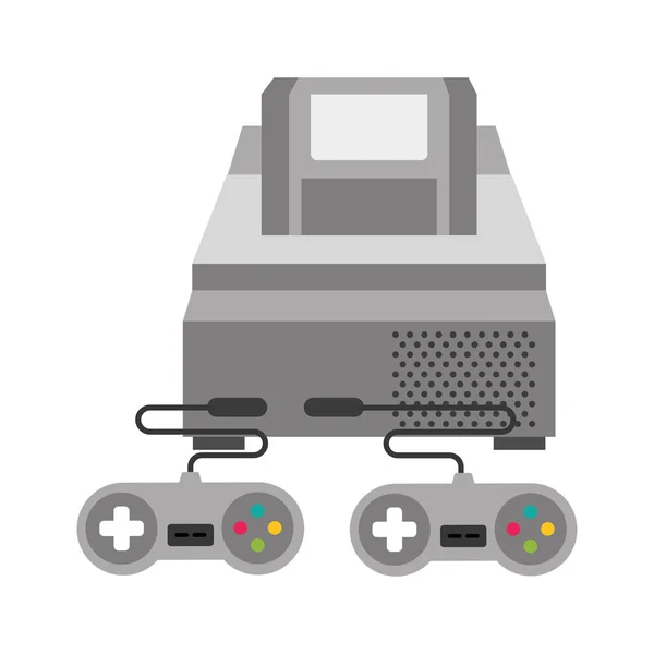 Consola y controles de videojuegos — Vector de stock