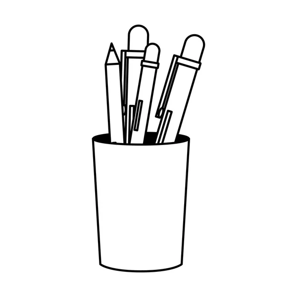Bleistiftetui liefert Schreibwaren — Stockvektor