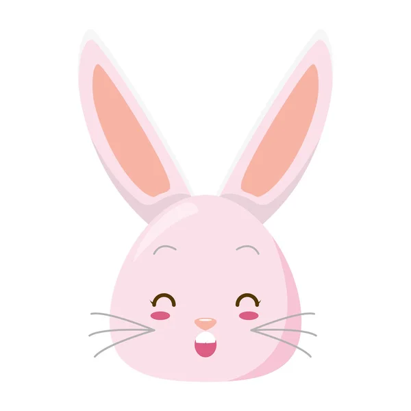 Mignon lapin visage dessin animé — Image vectorielle