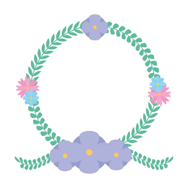Couronne florale décoration de fleurs — Image vectorielle