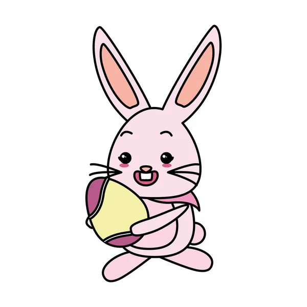 復活祭の卵でかわいいウサギ — ストックベクタ