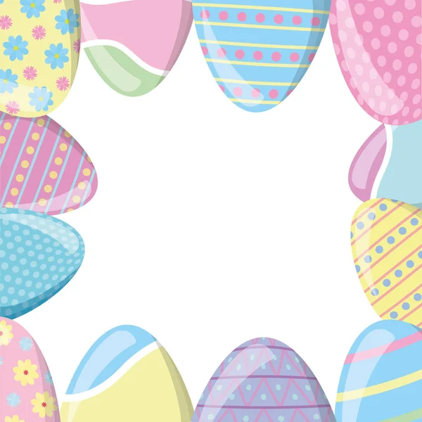 Glad påsk ägg dekoration ram — Stock vektor