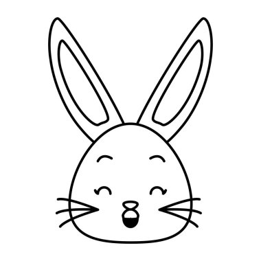 Sevimli tavşan suratlı çizgi film