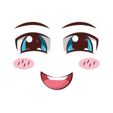 ifade karikatür beyaz arka plan vektör çizim yüz