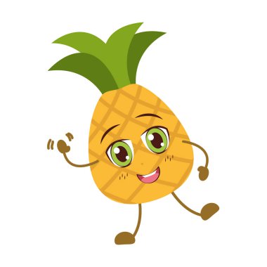 Kawaii ananas çizgi film karakteri