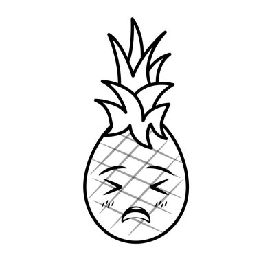 Kawaii ananas çizgi film karakteri