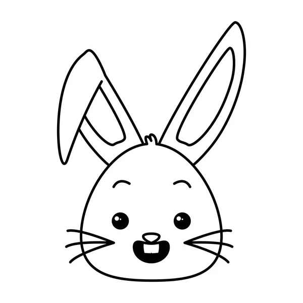 Lindo conejo cara de dibujos animados — Vector de stock