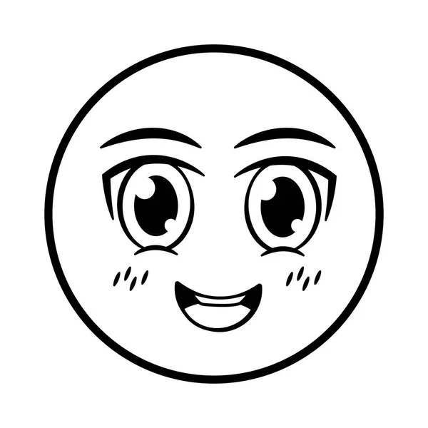 Expressão facial emoticon sorridente — Vetor de Stock