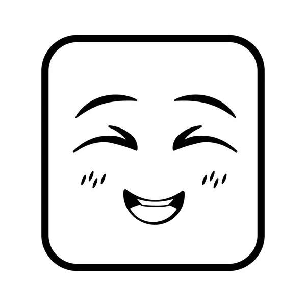 Square emoticon face expression — Stock Vector