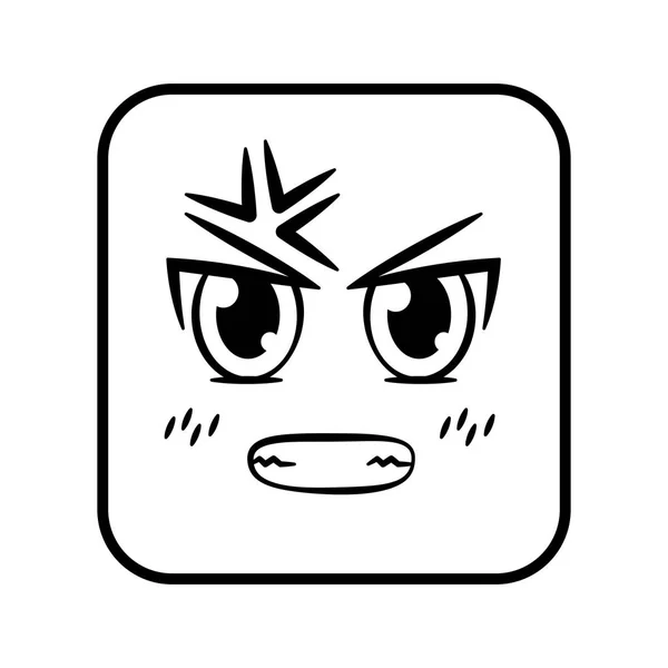 Emoticon quadrata espressione facciale — Vettoriale Stock