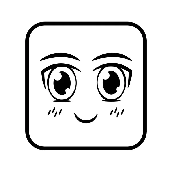 Quadratischer Emoticon Gesichtsausdruck — Stockvektor