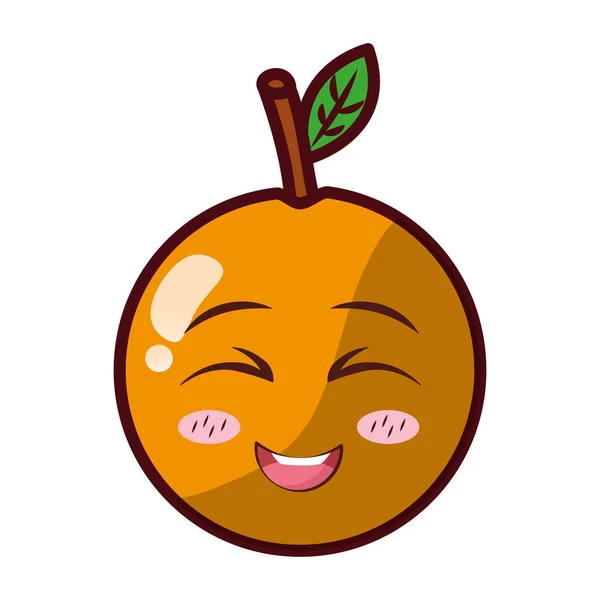 Персонаж оранжевого мультфильма Кавайи — стоковый вектор