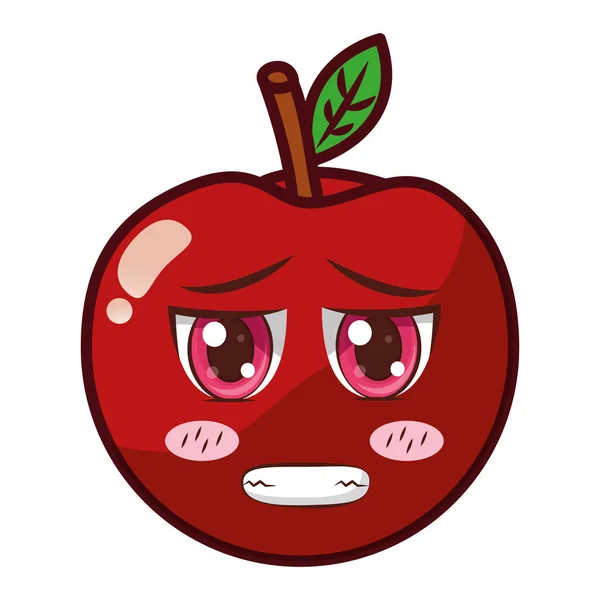 Personnage de dessin animé pomme kawaii — Image vectorielle