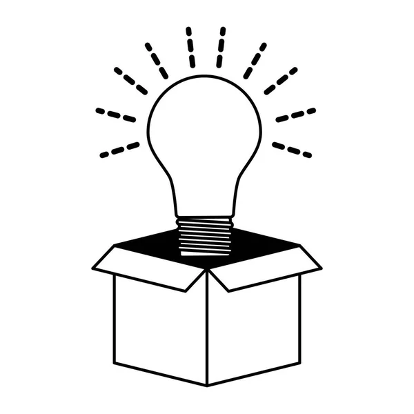 Χάρτινο κουτί αποθήκευσης δημιουργικότητα λάμπα — Διανυσματικό Αρχείο