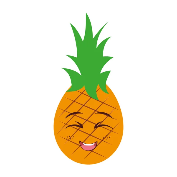 Kawaii ananas personaggio dei cartoni animati — Vettoriale Stock