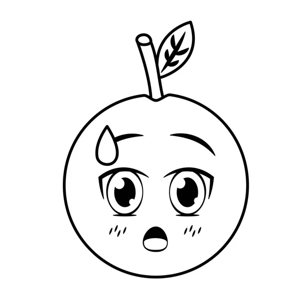 Kawaii orange personnage de dessin animé — Image vectorielle