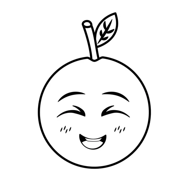 Kawaii naranja personaje de dibujos animados — Vector de stock