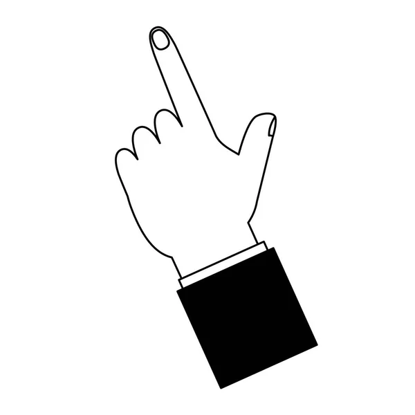 Felfelé mutató kéz-ujj — Stock Vector