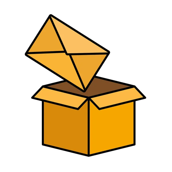 E-Mail-Umschlag aus Karton — Stockvektor