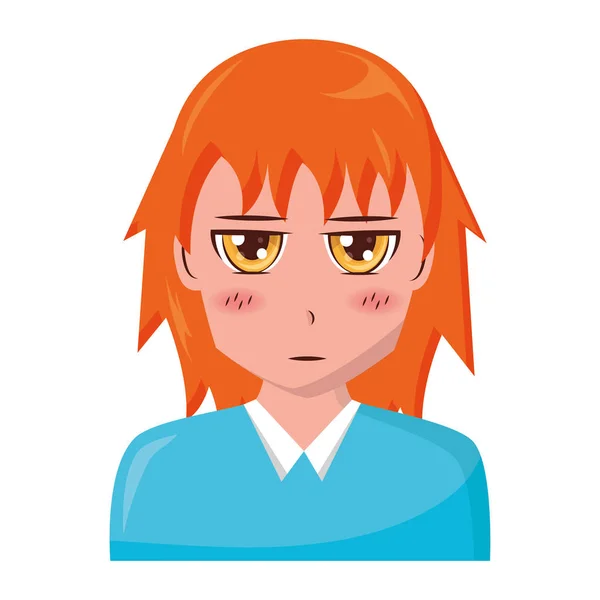 Anime pige manga portræt karakter – Stock-vektor