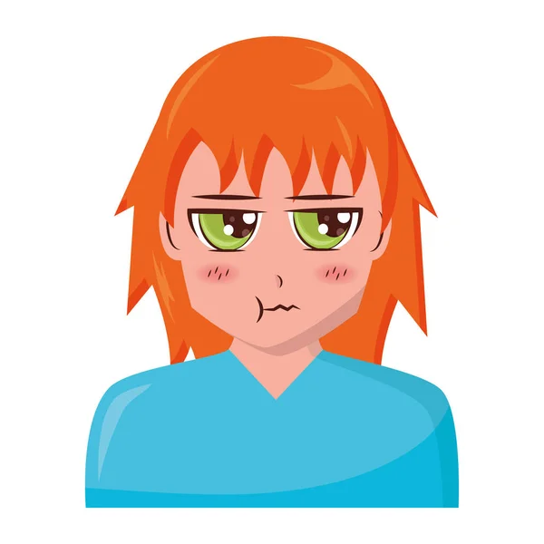 Anime pige manga portræt karakter – Stock-vektor