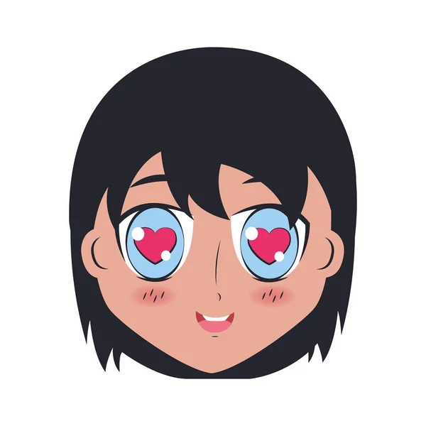 Лицо мальчика аниме выражение лица — стоковый вектор