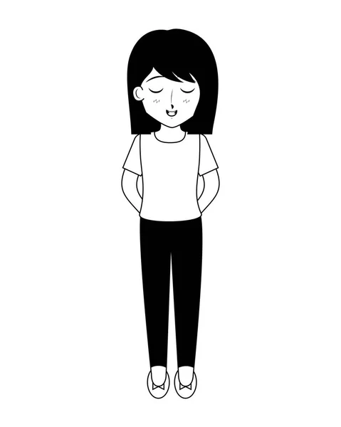 Manga fille anime mignon — Image vectorielle