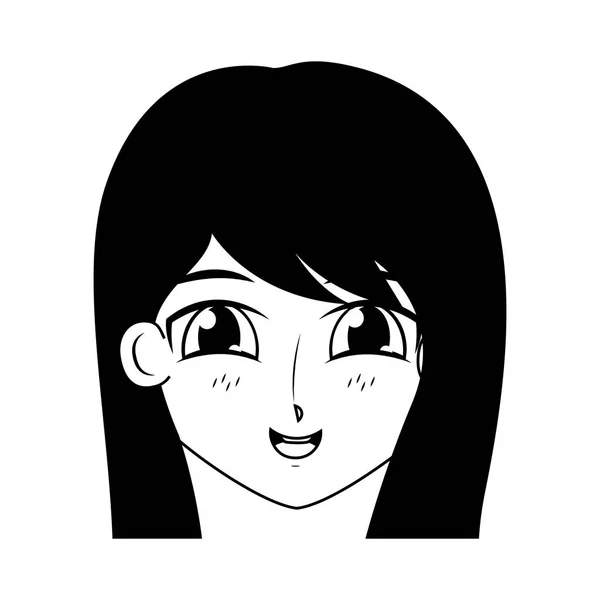 Girl anime manga — Stock Vector