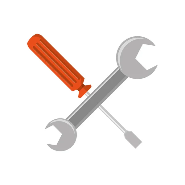 Šroubovák a klíč nástroje — Stockový vektor