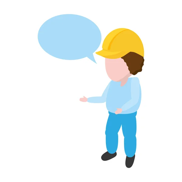 Worker with hardhat and speech bubble — Stock Vector
