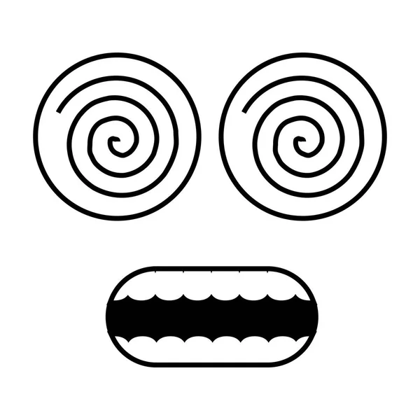 変な顔の狂気の目 — ストックベクタ