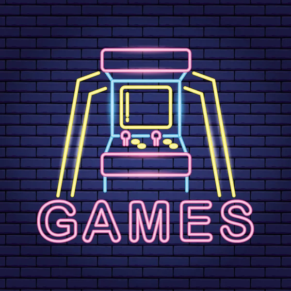 Video game neon — Stock Vector