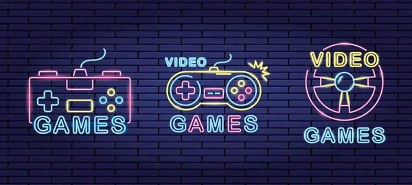 Video hry neon — Stockový vektor