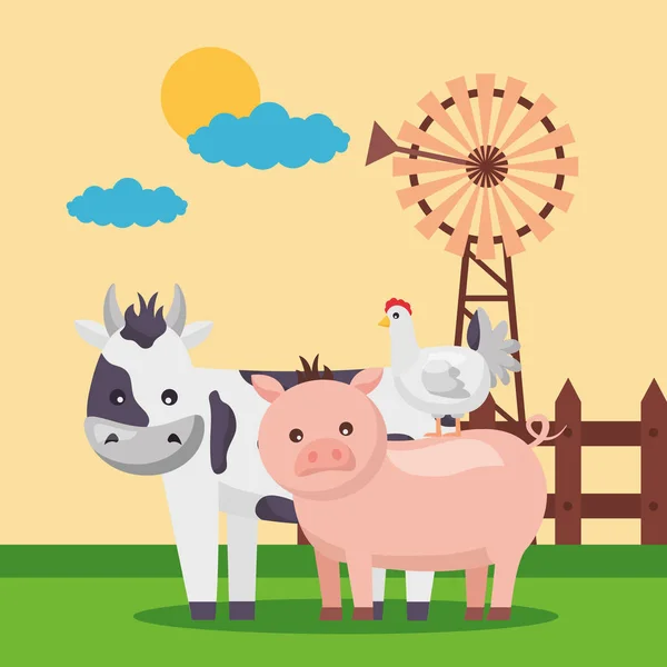 Farmě čerstvé kreslený — Stockový vektor