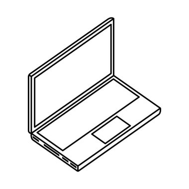 dizüstü bilgisayar aygıt beyaz arka plan üzerinde dijital
