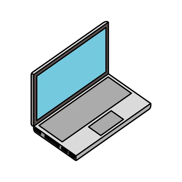 Laptop-Gerät digital auf weißem Hintergrund — Stockvektor