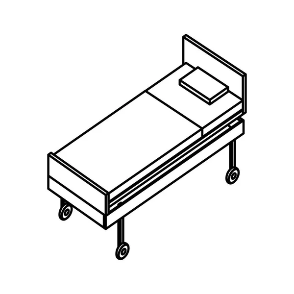 Bett mit Rädern medizinische Versorgung — Stockvektor