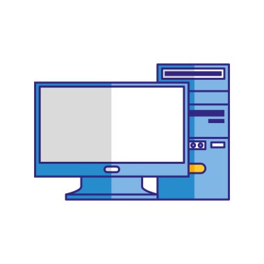 bilgisayar monitörü cpu kule izole görüntü