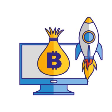 bilgisayar para çantası ve roket başlatılması