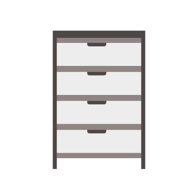 Beyaz arka plan üzerinde dolap mobilya