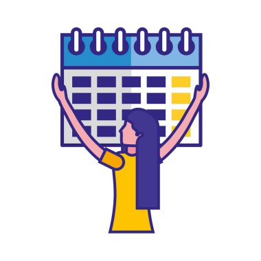 takvim anımsatıcı planlama tutan kadın